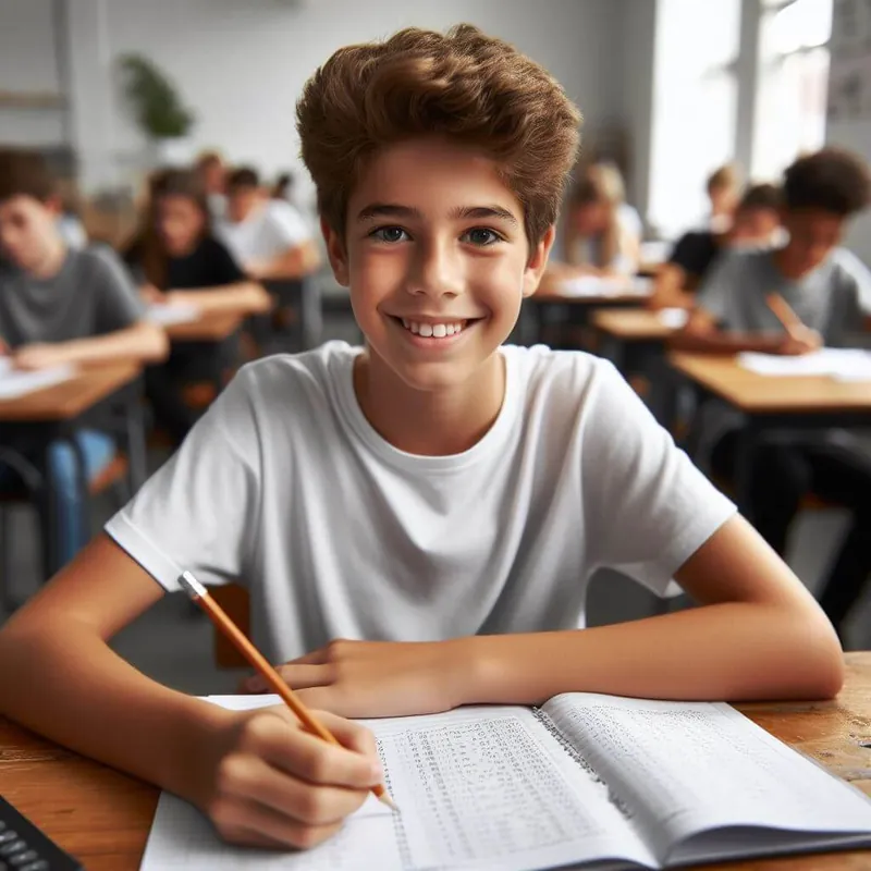 enfant concentré pendant une épreuve en classe : bien préparer le CEB en 6e primaire