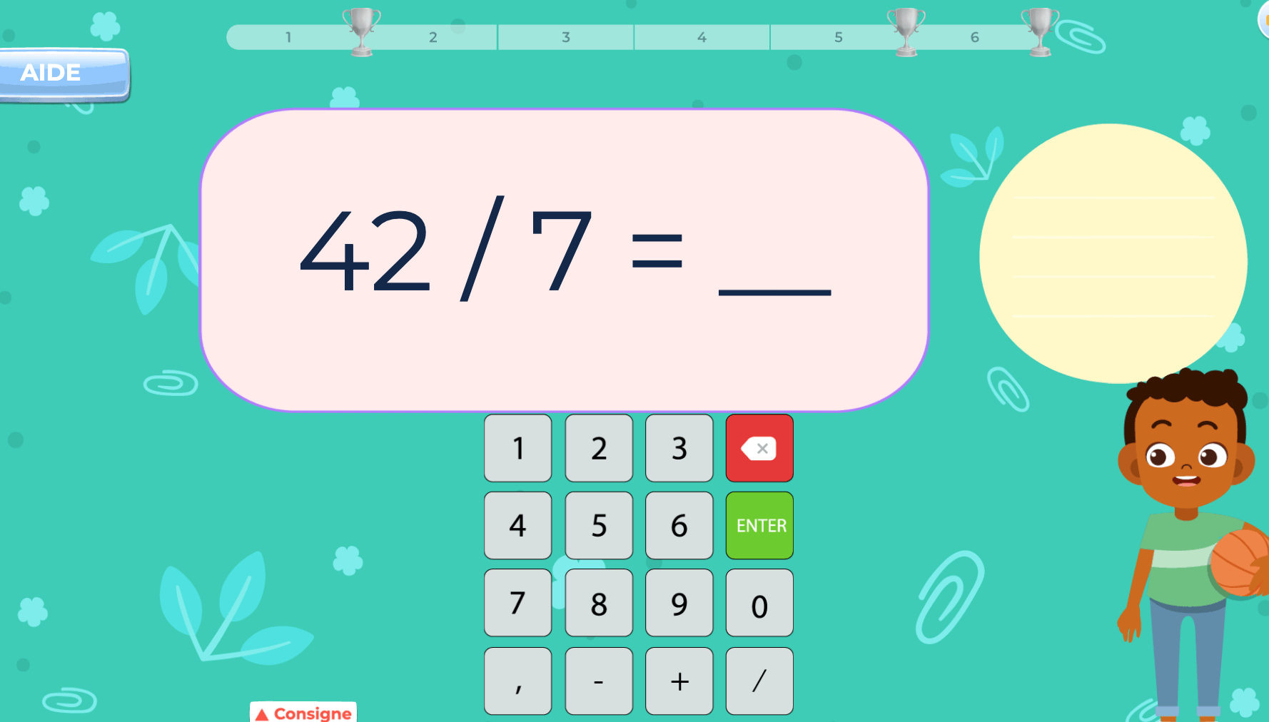 calculs maths 4p belge division