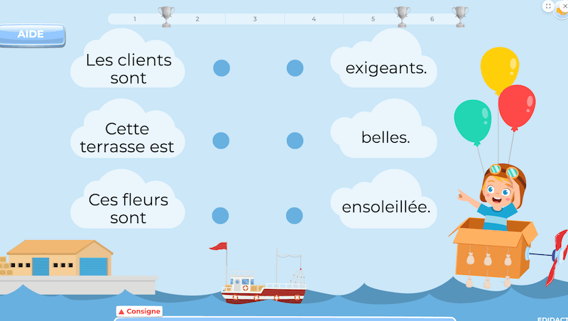 Résultats d'un exercice d'orthographe avec corrigé